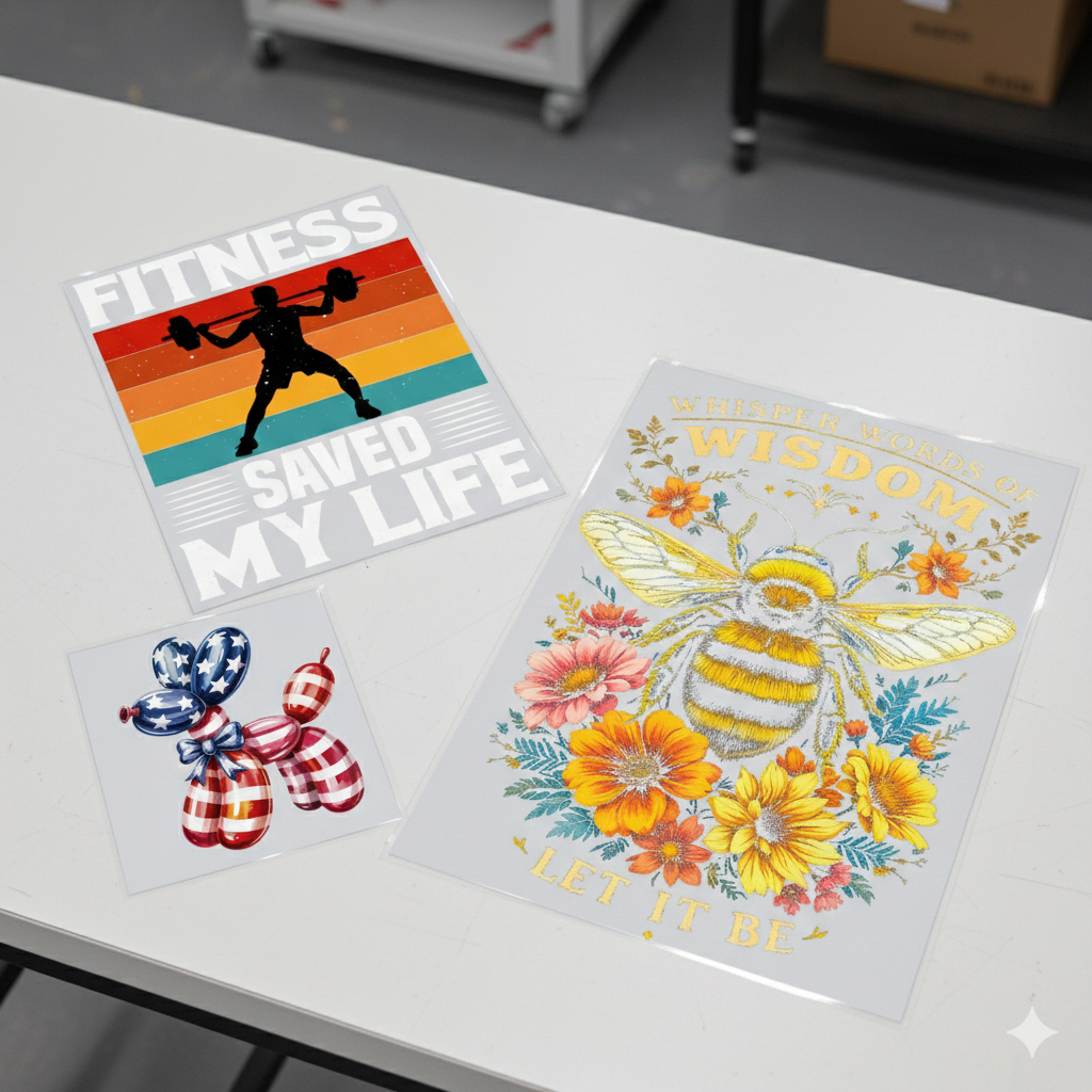 DTF TAGLIATI PRONTI PER L'APPLICAZIONE